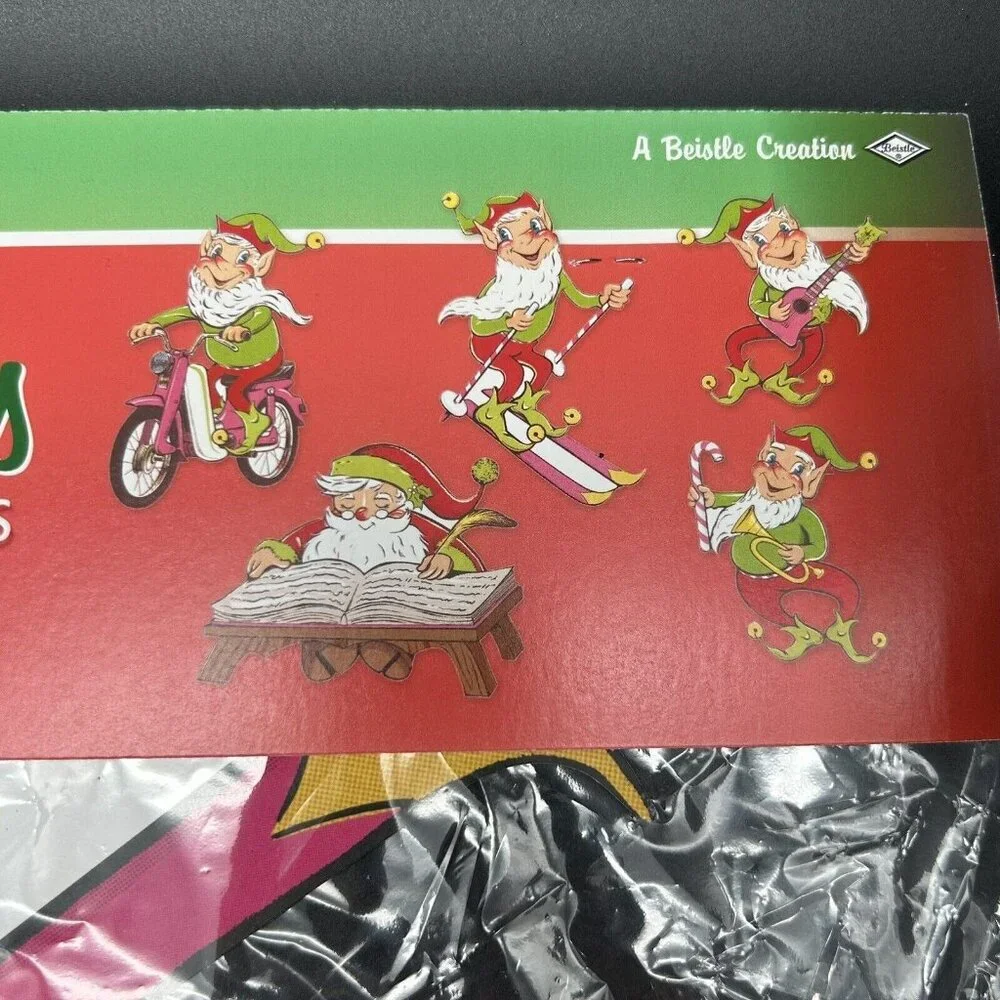 Vintage Beistle Christmas Cutouts Santa Elves Reproduction Retro Style 5pc